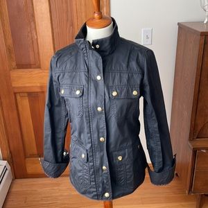 J. Crew waxed cotton field jacket, Black, Size Small